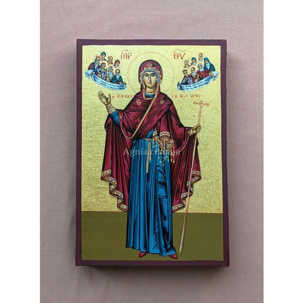 Писаная икона Афонской Божией Матери 12 &times; 18 см M 384 фото