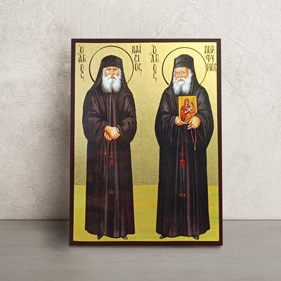Ікона Святі Паїсій та Порфирій 14 Х 19 см L 882 фото