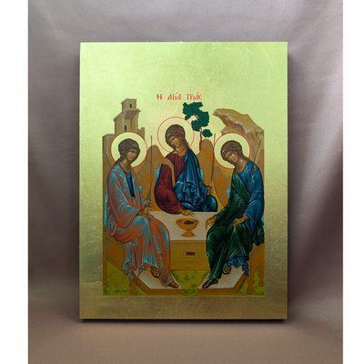 Греческая писаная икона Святой Троицы 18,7 &times; 25 см M 405 фото