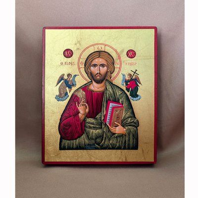 Писаная греческая икона Вседержитель Ісус Христос 15 &times; 19 см M 18 фото