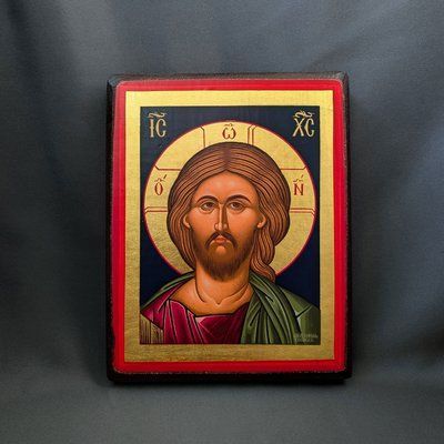 Писаная греческая икона Иисуса Христа 15 &times; 19 см M 73 A фото