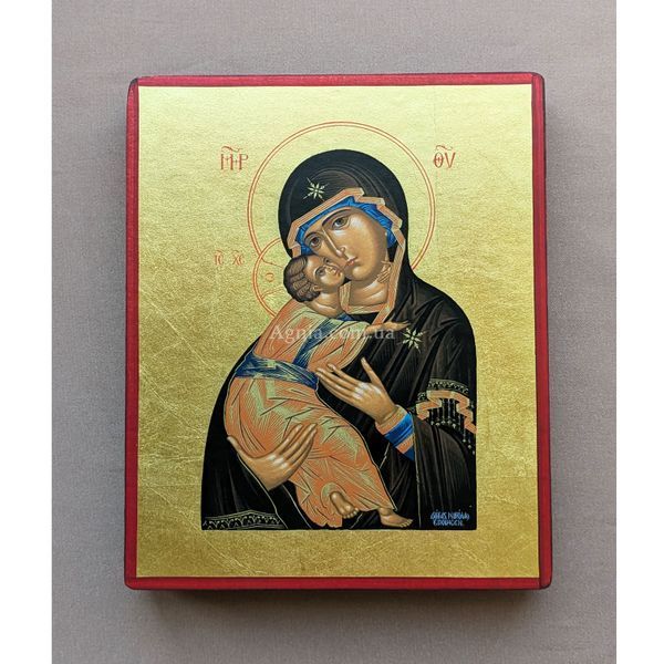 Писана Володимирська ікона Божої Матері 15 Х 19 см m 19 фото