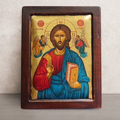 Писаная эксклюзивная икона Спасителя Иисуса Христа 24,5 Х 30 см E 63 фото