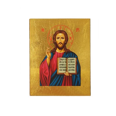 Ікона Ісус Христос Спаситель писана на холсті 10 Х 13 см m 103 фото