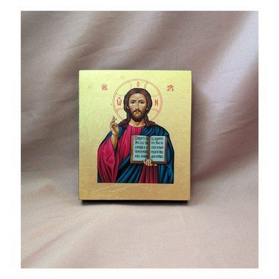 Маленька писана икона Спаситель Ісус Христос 10 &times; 12,5 см M 103 фото