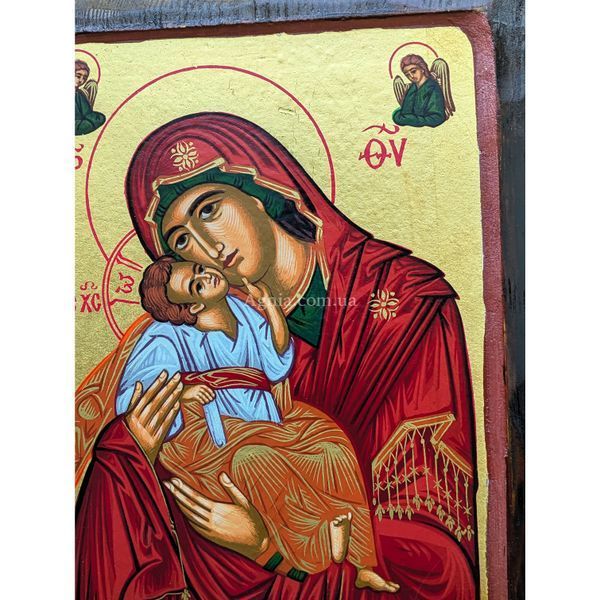 Писаная греческая икона Божией Матери Гликофилуса 23 &times; 29 см M 387 фото