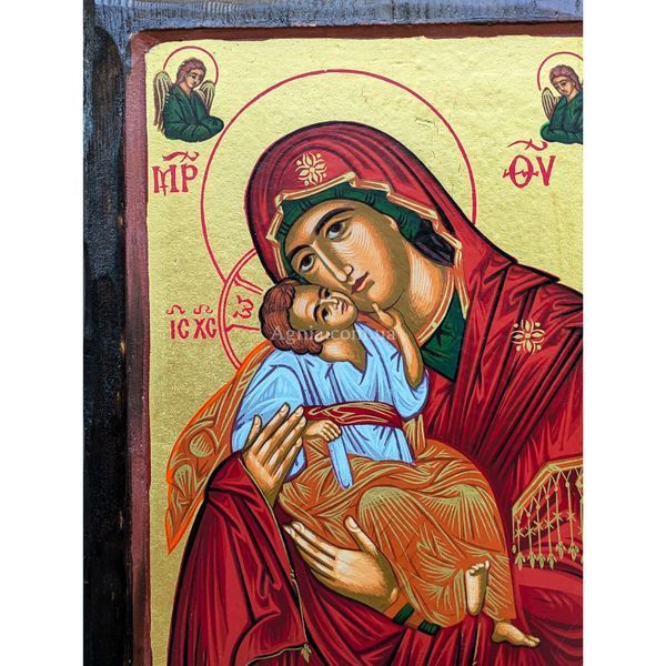Писаная греческая икона Божией Матери Гликофилуса 23 &times; 29 см M 387 фото