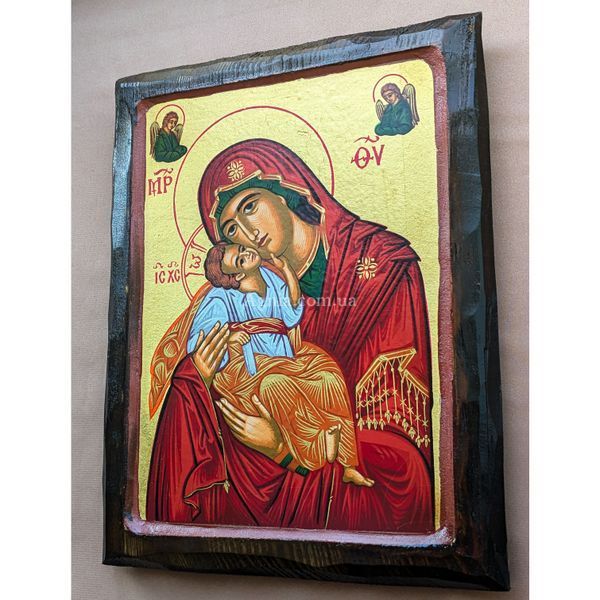 Писаная греческая икона Божией Матери Гликофилуса 23 &times; 29 см M 387 фото