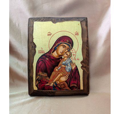 Писана ікона Божої Матері Врефократуса (Та, що тримає Немовля) 15,5 &times; 20 см M 386 фото