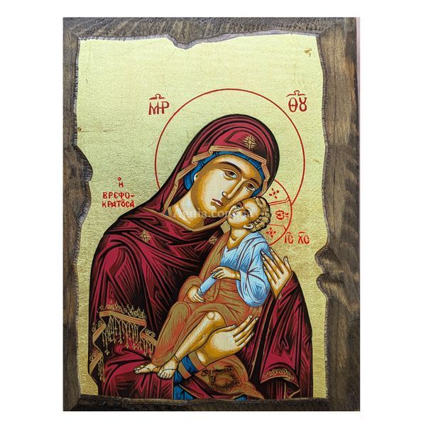 Писана ікона Божої Матері Врефократуса (Та, що тримає Немовля) 15,5 &times; 20 см M 386 фото