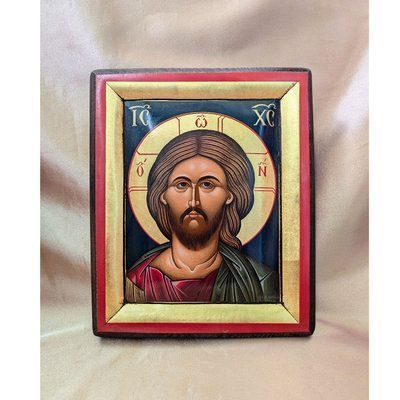 Писаная греческая икона Спаситель Ісус Христос 16 &times; 20 см M 385 фото