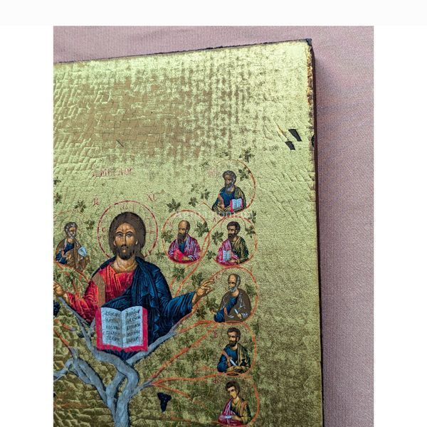 Писана грецька ікона Ісус Христос Лоза Істинна 15 &times; 19 см M 372 D фото