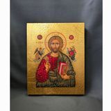 Писаная под старину греческая икона Иисуса Христа 15 &times; 19 см M 373 фото