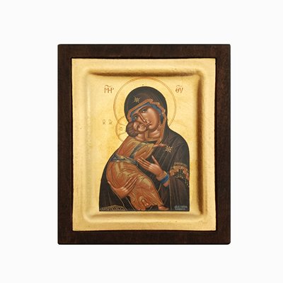 Владимирская икона Божьей Матери писаная на холсте 12 Х 14 см m 184 фото