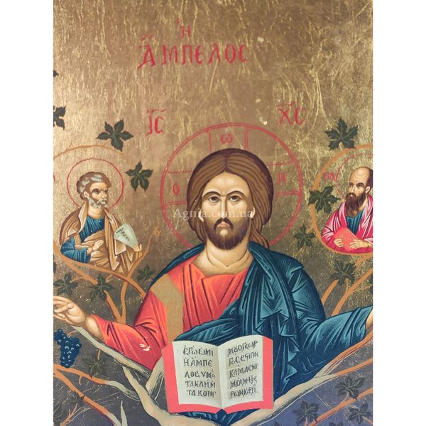 Писаная икона Иисус Христос Виноградная лоза 25 Х 33 см m 156 фото