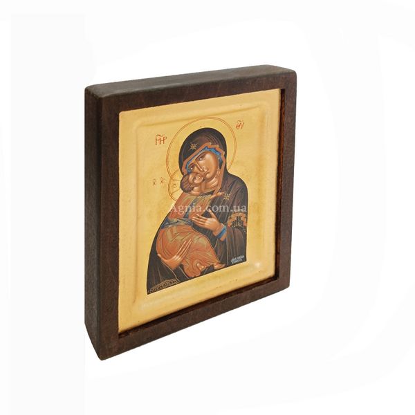 Володимирська ікона Божої Матері писана на холсті 12 Х 14 см m 184 фото