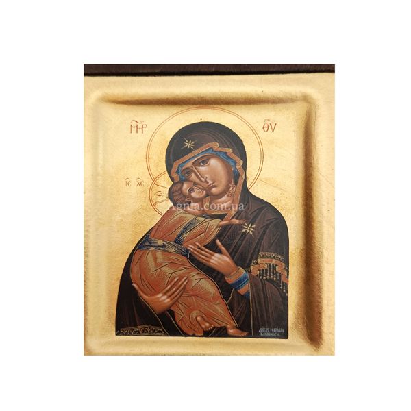 Владимирская икона Божьей Матери писаная на холсте 12 Х 14 см m 184 фото