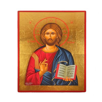 Икона Cпаситель Иисус Христос писаная на холсте 15 Х 19 см m 111 фото