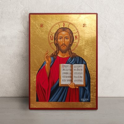 Писана ікона Спасителя Ісуса Христа 19 Х 26 см M 204 фото