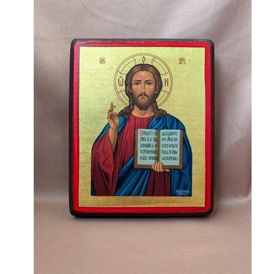 Писаная греческая икона Вседержитель Ісус Христос 16 &times; 20 см M 394 фото