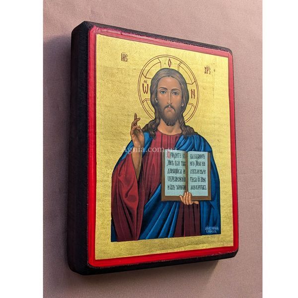 Писаная греческая икона Вседержитель Иисус Христос 16 &times; 20 см M 394 фото