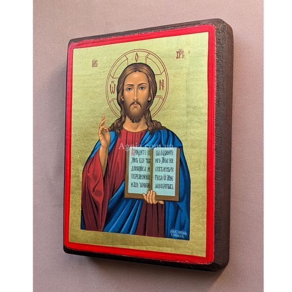 Писаная греческая икона Вседержитель Иисус Христос 16 &times; 20 см M 394 фото