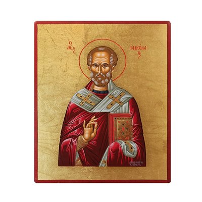 Писана ікона Святого Миколая Чудотворця 15 Х 19 см m 27 фото