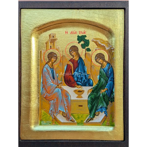 Грецька писана ікона Святої Трійці 17 &times; 21 см M 396 фото