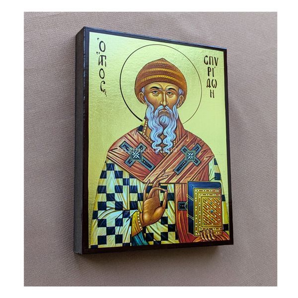 Ікона Святителя Спиридона Триміфунтського 10 &times; 14 см L 1222 фото