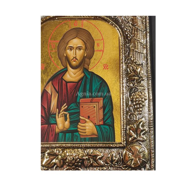 Икона в серебре Иисус Христос писаная на холсте 18 Х 22,5 см m 171 фото