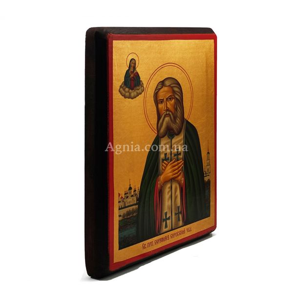 Писана ікона Преподобного Серафима Саровського 19 Х 26 см m 37 фото