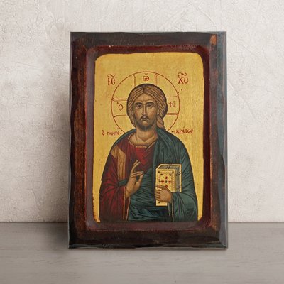 Писаная икона Вседержителя Иисуса Христа 16,5 Х 22,5 см M 194 фото
