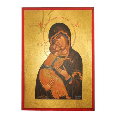 Писаная икона Владимирской Божией Матери 19 Х 26 см m 38 фото