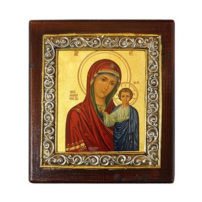 Писана Ексклюзивна Казанська ікона Божої Матері 22 Х 26 см E 56 фото