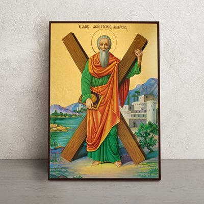 Именная икона Святой Апостол Андрей 20 Х 26 см L 227 фото
