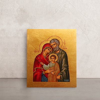 Писаная греческая икона Святое семейство 10 Х 13 см m 207 фото