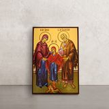 Икона Святые Анна и Иоаким и их Дочь Святая Дева Мария 10 Х 14 см L 306 фото