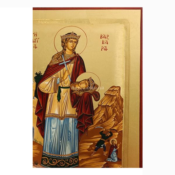 Писаная икона Святая Варвара великомученица 23 Х 29 см m 186 фото
