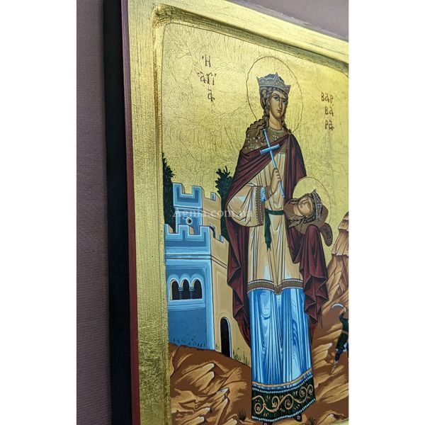 Писаная греческая икона Святая великомученица Варвара 23 &times; 29 см M 245 A фото
