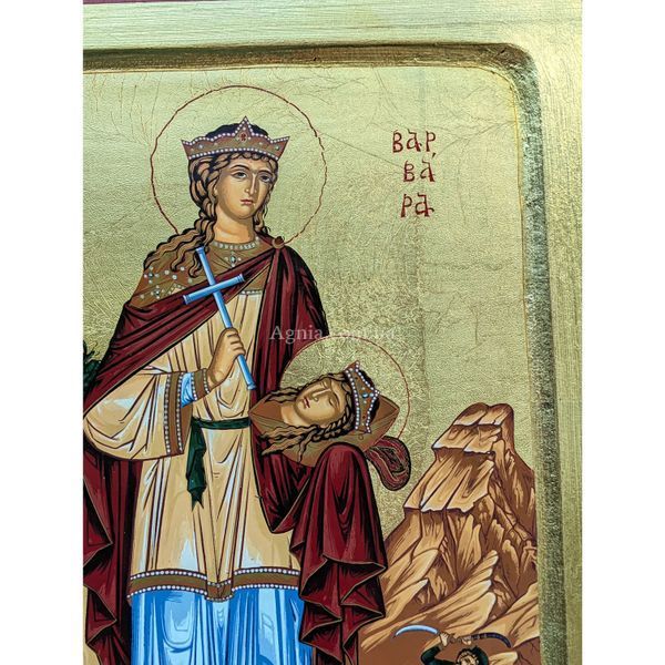 Писаная греческая икона Святая великомученица Варвара 23 &times; 29 см M 245 A фото