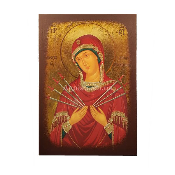 Ікона Божої Матері Семистрільна 14 Х 19 см L 182 фото