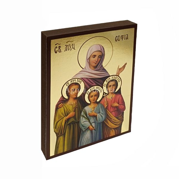 Икона Святая София и ее дочери Вера, Надежда и Любовь 10 Х 14 см L 494 фото